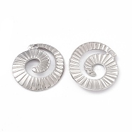 304 Stainless Steel Pendants, Mosquito Coil Charm, Stainless Steel Color, 22x21x2mm, Hole: 1.4mm(STAS-B031-07P)