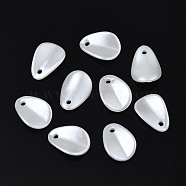 ABS Plastic Imitation Pearl Charms, Teardrop, Creamy White, 11x8x1mm, Hole: 1.2mm, about 5200pcs/500g(KY-T023-018)