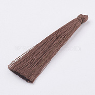 Nylon Tassel Pendant Decoration, Coconut Brown, 65~74x6mm(OCOR-P008-A09)
