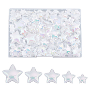 5 Style Opaque Acrylic Cabochons, Imitation Pearl, AB Color Plated, Star, White, 176pcs/box(PACR-AR0001-04)