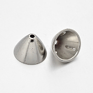 CCB Plastic Bead Cones, Apetalous, Platinum, 17x12mm, Hole: 2.5mm, Inner Diameter: 15mm(CCB-J031-45P)