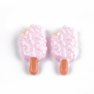 Resin Cabochons, Ice Cream, Imitation Food, Pink, 20x10x3.5mm(X-CRES-T010-19)