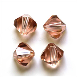 Imitation Austrian Crystal Beads, Grade AAA, K9 Glass, Faceted, Bicone, PeachPuff, 4.55x5mm, Hole: 0.7~0.9mm(SWAR-F022-5x5mm-362)