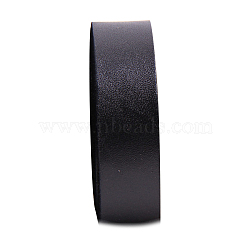 Flat Leather Jewelry Cord, Jewelry DIY Making Material, Black, 25x2mm, about 80cm/pc(WL-WH0008-03D-01)