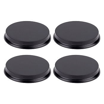 Flat Round Polymer Clay Display Base, for Action Figure, Miniatures, Models, Figurines, Black, 7.95x1.2cm