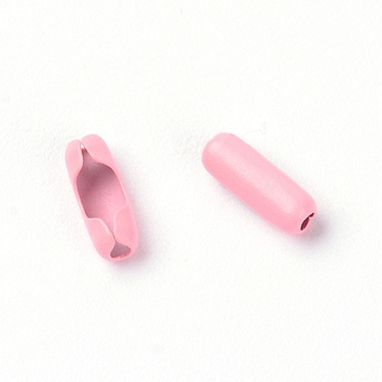 Iron Ball Chain Connectors, Column, Pink, 8.5x3mm, 10pcs/bag