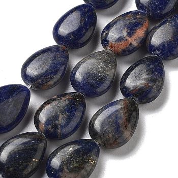Natural Sodalite Beads Strands, Flat Teardrop, 17.5~18x13~13.5x6mm, Hole: 1.2~1.4mm, about 11pcs/strand, 7.56''(19.2cm)
