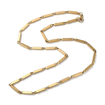 201 Stainless Steel Bar Link Chain Necklaces for Men Women, Golden, 20.04~20.16 inch(50.9~51.2cm)
