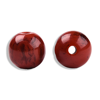 Resin Beads, Imitation Gemstone, Round, Dark Red, 12mm, Hole: 1.6~1.8mm
