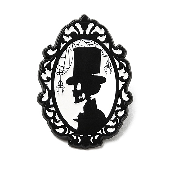 Oval Enamel Pins, Alloy Lapel Pin Backs for Backpack Clothes, Human, 31x21.5mm