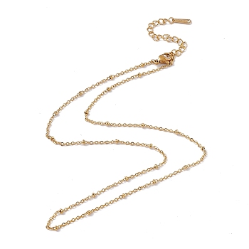 201 Stainless Steel Satellite Chain Necklace for Men Women, Real 18K Gold Plated, 17.72 inch(45cm)
