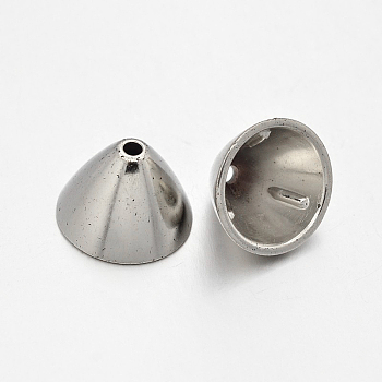 CCB Plastic Bead Cones, Apetalous, Platinum, 17x12mm, Hole: 2.5mm, Inner Diameter: 15mm