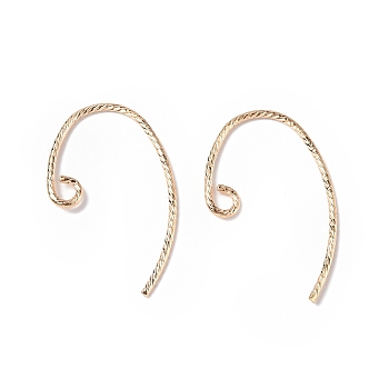 Brass Earring Hooks, with Horizontal Loops, Golden, 20x12x1mm, Hole: 2mm, 18 Gauge, Pin: 1mm