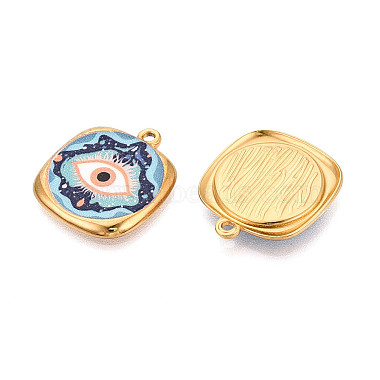 Printed 304 Stainless Steel Pendants(STAS-OY002-17G-02)-2