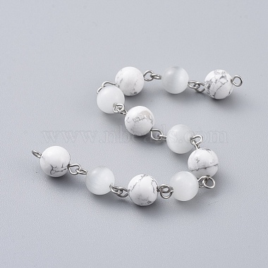 Chaînes de perles de howlite naturelle à la main(AJEW-JB00509-01)-2