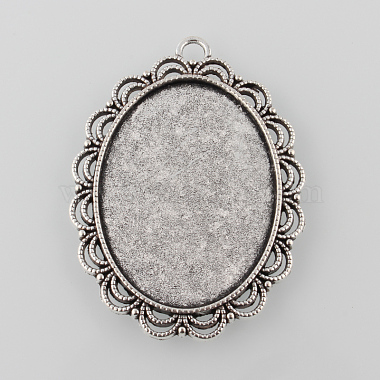 Antique Silver Oval Alloy Pendants