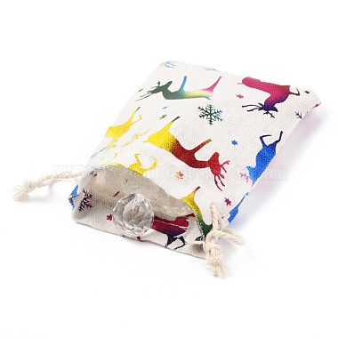 Christmas Theme Cotton Fabric Cloth Bag(ABAG-H104-B07)-3