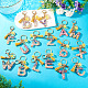 Alloy Resin Polygon Keychains(KEYC-TADJ0002-03G-A)-3