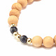 Natural Wood & Gemstone Beaded Stretch Bracelet(BJEW-JB07820)-6