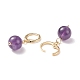 Round Gemstone Dangle Hoop Earrings(EJEW-JE04966)-6