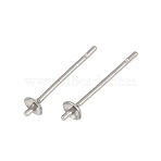 Tarnish Resistant Original Color Stainless Steel Stud Earring Findings, 14x0.7~3mm(X-STAS-Q036-1)