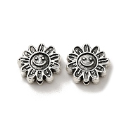 Tibetan Style Alloy Beads, Cadmium Free & Lead Free, Antique Silver, Flower, 12.5x13x4mm, Hole: 1.6mm, about 460pcs/1000g(PALLOY-P302-12B-AS)