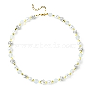 Synthetic Moonstone & Hematite & Plastic Pearl Beaded Bracelet, Clear, 15.71 inch(39.9cm)(NJEW-JN04405)
