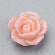 Resin Cabochons, Rose Flower, Light Salmon, 10x5mm, Bottom: 7~8mm(CRES-Q197-29P)