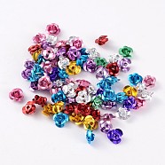Aluminum Rose Flower, Tiny Metal Beads, Mixed Color, 9x5mm, Hole: 1mm, about 920~950pcs/bag(AF8mm00MY-LF)