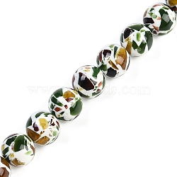 Synthetic Amber Beads Strands, Round, Green, 10mm, Hole: 1.2mm, about 40pcs/strand, 15.55''(39.5cm)(G-M199-A04-02)