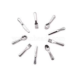 1:12 Dollhouse 12Pcs accessories for Filming Props, Including Tiny Scenes with Knives, Forks, and Spoons., Platinum, 19~22mm(PW-WG57297-01)