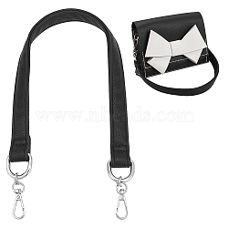 PU Imitation Leather Bag Handles, with Alloy Swivel Clasp, Platinum, 515x20mm(PURS-WH0005-88P)