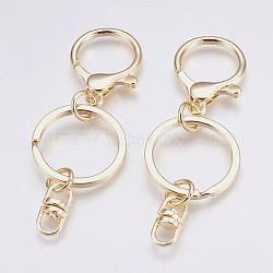 Alloy Keychain, with Iron Findings, Golden, 87mm(PALLOY-K239-02G)
