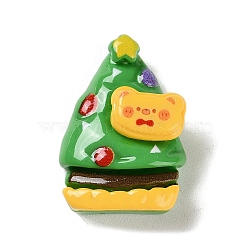 Christmas Theme Opaque Resin Cabochons, for Jewelry Making, Christmas Tree, 27.5x20x10mm(RESI-F053-B01)