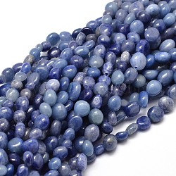 Natural Dumortierite Quartz Nuggets Beads Strands, Tumbled Stone, 5~10x6~7x3~7mm, Hole: 1mm, about 14.9 inch~15.7 inch(G-J335-34)