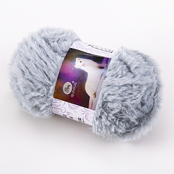 Polyester & Nylon Yarn, Imitation Fur Mink Wool Chunky Yarn, for DIY Knitting Soft Coat Scarf, Light Sky Blue, 13mm, about 32.81 Yards(30m)/Skein(X1-PW-WG86474-07)