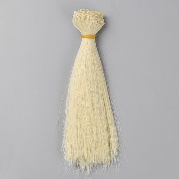 New Ladies Hair Accessories, Long & Straight Magic Tape Ponytail Hair Extensions, High Temperature Wigs, Synthetic Hair, Light Yellow, 150mm, 1m/bundle
