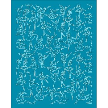 Silk Screen Printing Stencil, for Painting on Wood, DIY Decoration T-Shirt Fabric, Dancer Pattern, 100x127mm