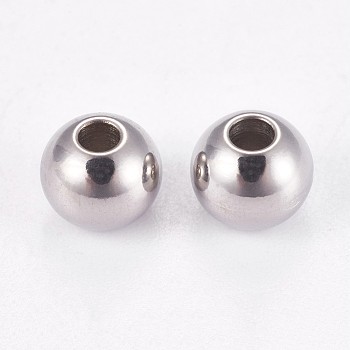 202 Stainless Steel Rondelle Spacer Beads, Stainless Steel Color, 6x5mm, Hole: 2mm