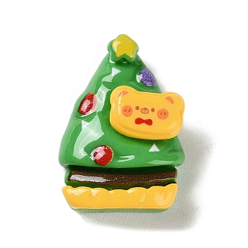 Christmas Theme Opaque Resin Cabochons, for Jewelry Making, Christmas Tree, 27.5x20x10mm