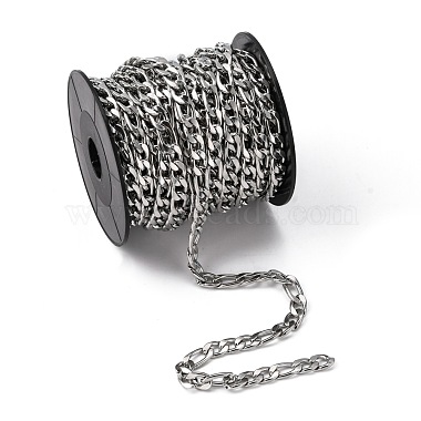 304 Stainless Steel Figaro Chains(CHS-K001-32-7mm)-4