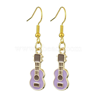 Lilac Guitar Alloy Earrings