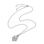 304 Stainless Steel Cable Chain Macrame Pouch Slider Necklace Making, Stainless Steel Color, 26.14 inch(66.4cm)(NJEW-JN05063-01)