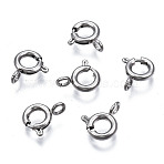 Tarnish Resistant 304 Stainless Steel Spring Ring Clasps, Ring, Stainless Steel Color, 9.5x7.5x1.5mm, Hole: 1.6mm(X-STAS-S117-016B)