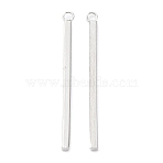 Non-Tarnish 304 Stainless Steel Pendants, Bar Charm, Stainless Steel Color, 37.5x2x2mm, Hole: 1.8mm(STAS-P327-09E-P)