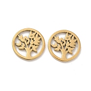 304 Stainless Steel Tree of Life Charms, Real 18K Gold Plated, 11x1mm(STAS-H214-21G)