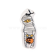 Printed Acrylic Pendant, Halloween Theme, Mummy, 38.5x13x1.5mm, Hole: 2mm(FIND-H003-04I)