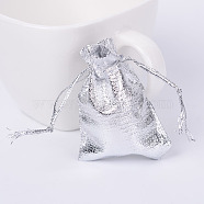 Organza Bags, Rectangle, Silver, 7x5cm(OP-S009-7x5cm-01)