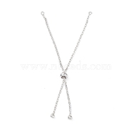 Rack Plating Brass Cable Chain Link Bracelet Making, Slider Bracelets, Long-Lasting Plated, Platinum, Single Chain: 101mm(MAK-L036-01P)