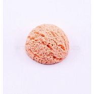 Resin Cabochon, Imitation Ice Cream, Half round/Dome, Light Salmon, 17.5x11~11.5mm(RESI-CJC0001-67C)